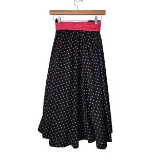 JUNIOR HOUSE Milwaukee Rose Bud Ruffle‎ Skirt Pink Bow Cottagecore